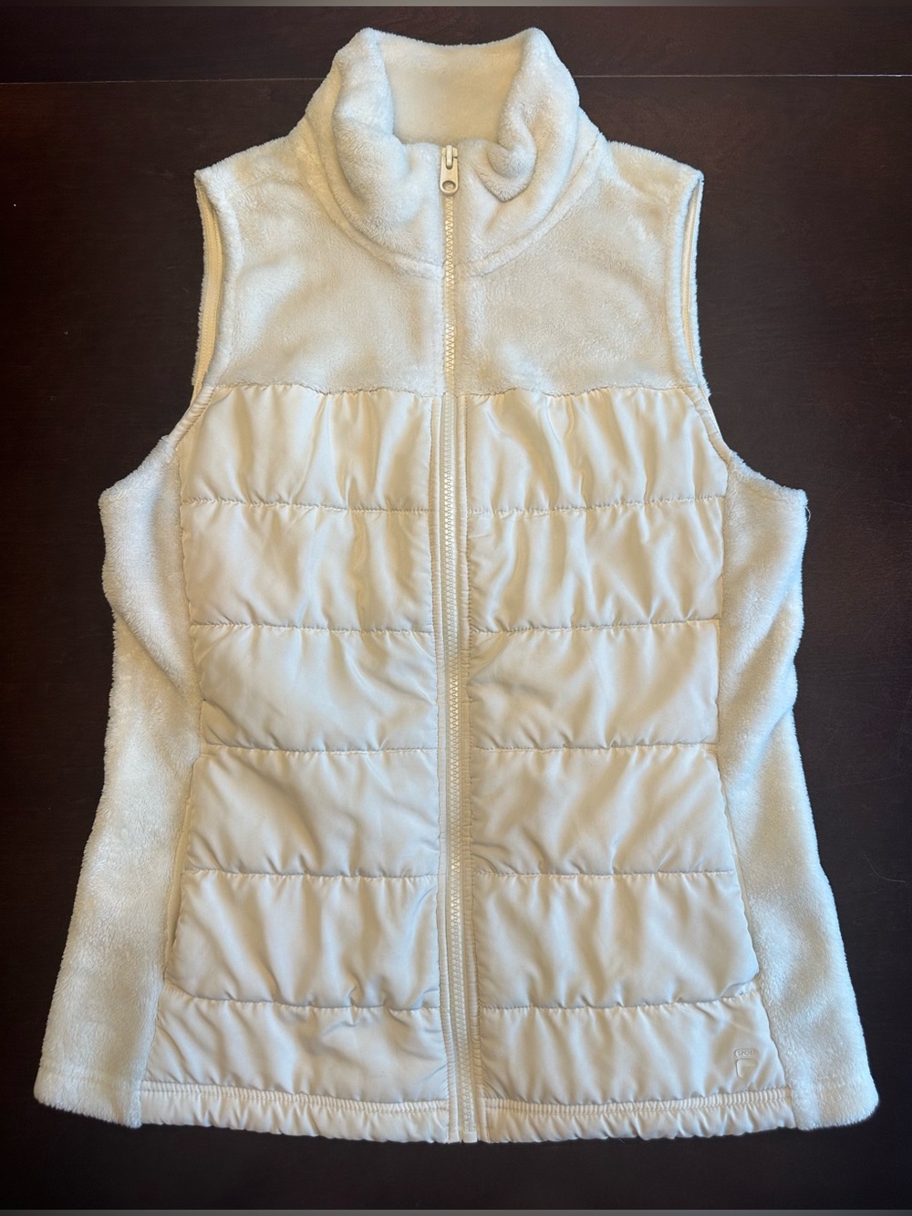Fila Sport Women's Ivory Fleece Full Zip Vest Size XS